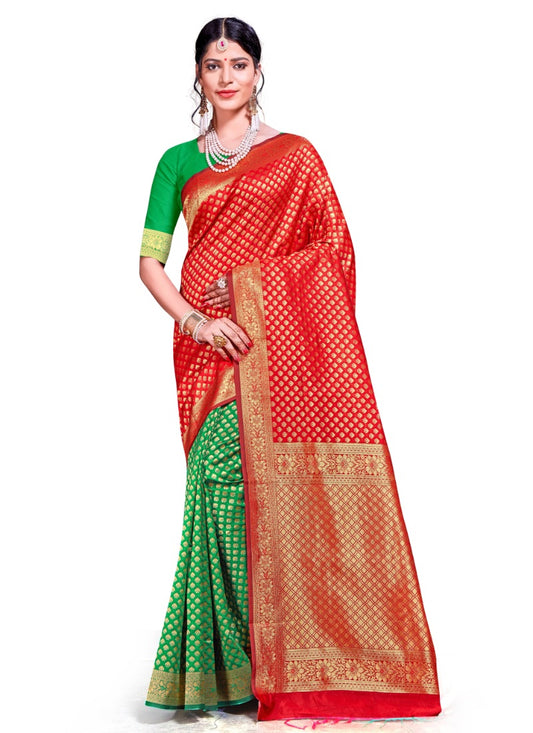 Generic Women's Banarasi Silk Saree (Multi, 5-6mtrs)