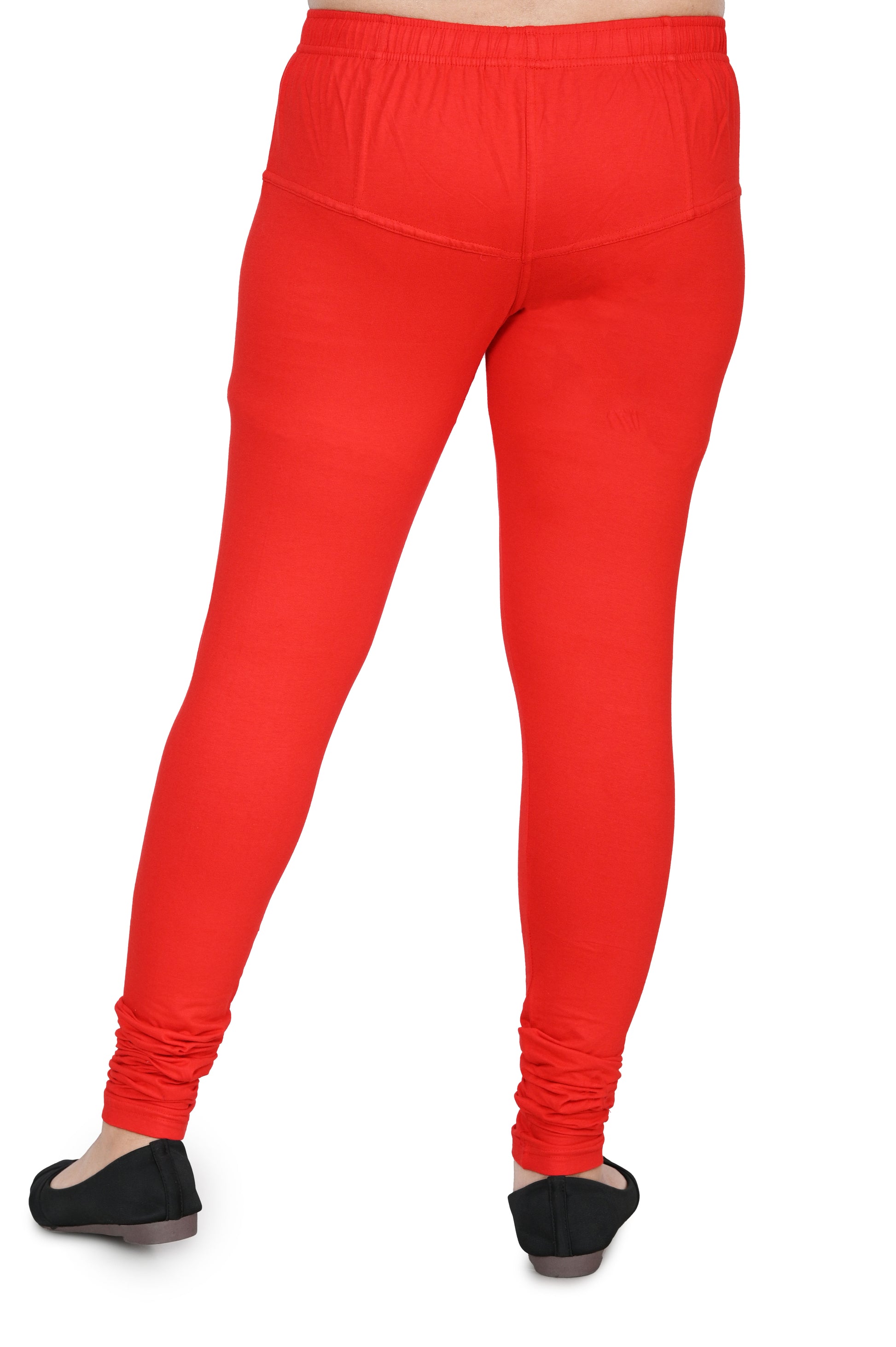 UZON Full Length Pure Cotton Lycra Leggings, Solid Red Color – OOUZON