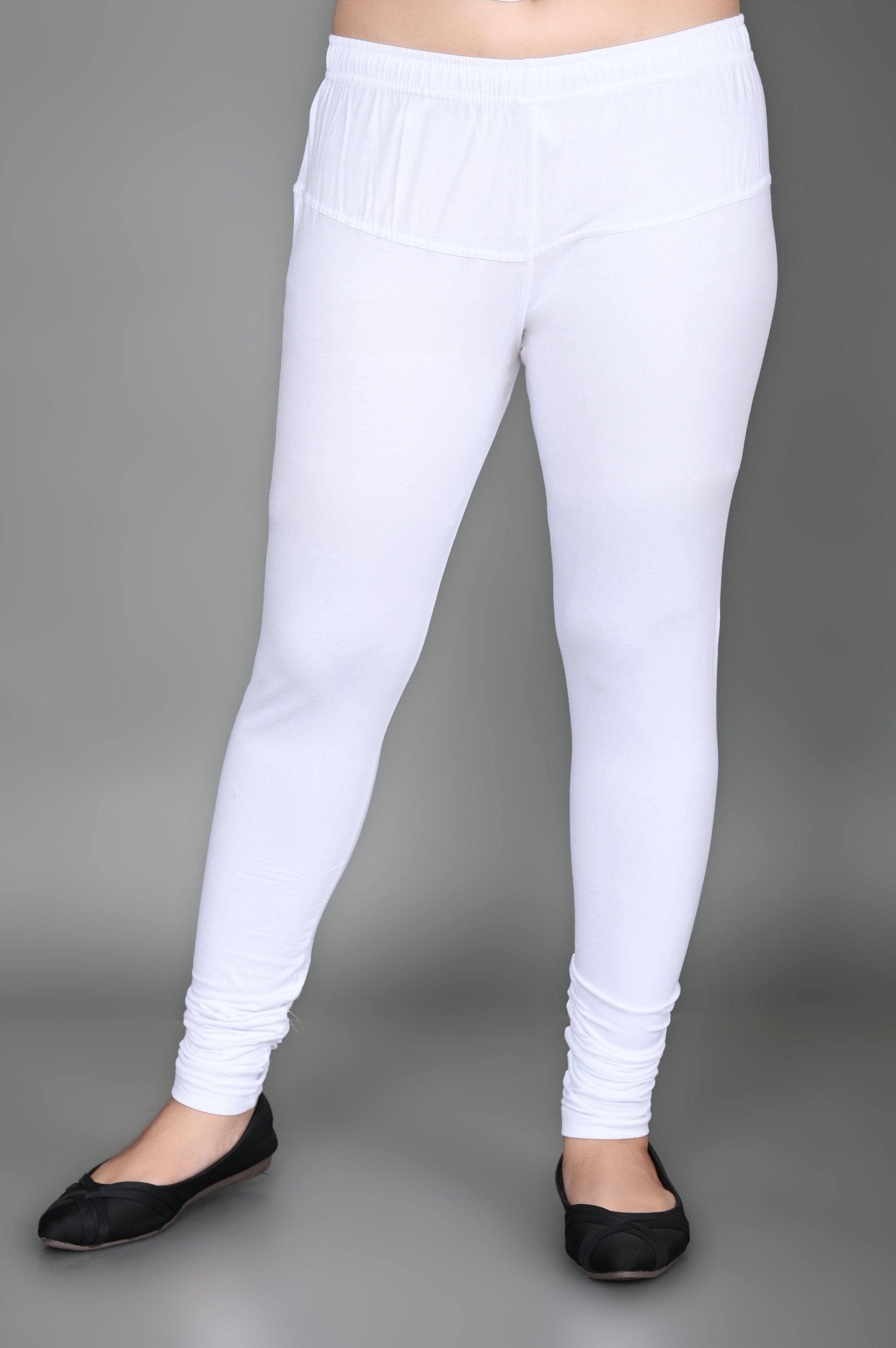 Trasa Cotton Lycra Women's Churidar Leggings - Size :- XX-Large, White –  neighbourjoy